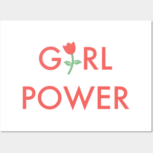 Red Girl Flower Power Posters and Art